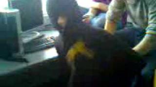 Tom bullpit strapped to a chair