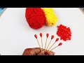 Amazing Woolen Butterfly Craft Ideas with Toothpick - Hand Embroidery Trick - DIY Woolen Tricks