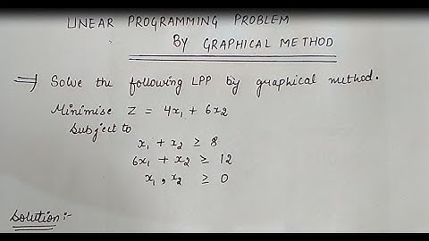 LPP -Graphical method [#2.2][Minimisation with two constraints]:- by online learning.