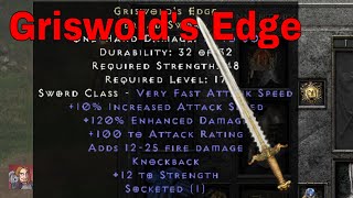 D2R Unique Items - Griswold's Edge (Broad Sword) Wealth