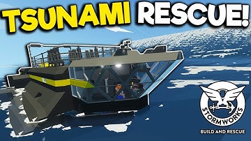 Idiots Attempt Rescue During a Tsunami! - Stormworks Multiplayer - Sinking Ship Survival