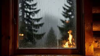 Rain on Window & Acoustic Guitar 🌧️ "Rain outside the window of the old hut" | 4K Relax