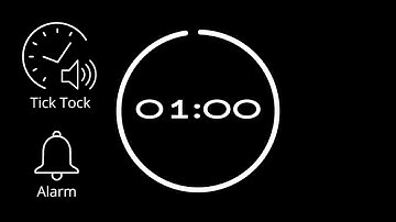 ⬛ 1 Minute Minimalist Black Countdown｜Circular Progress Bar & Tick Tock Alarm  #1minutetimer