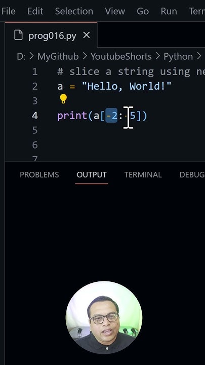 Python | Slicing Strings with negative indexing #Python #Strings # ...
