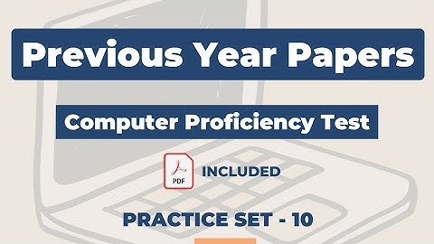 Computer Skill Test of Assam Direct Recruitment  | Practice Set 10 | Previous Year Paper PDF