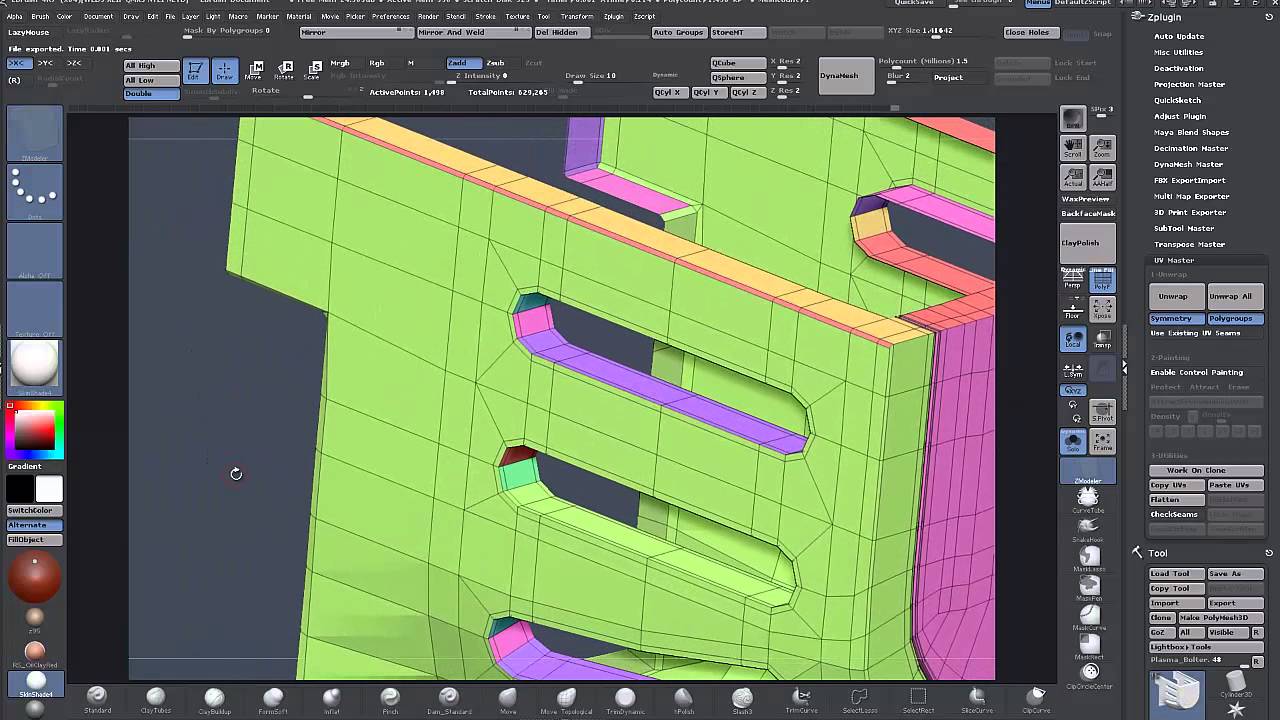 Zbrush 4r7 Tutorial - The Importance of Polygroups + HardSurface UVs ...