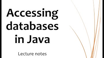 Accessing Databases from Java programs