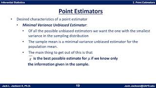 Statistics 4.2 Point Estimators