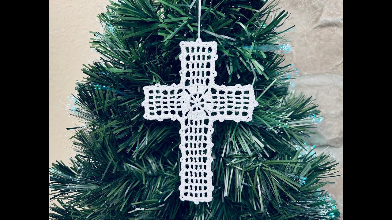 Крестик связанный крючком - #3