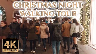 Night Walk in Rome at Christmas 2019, Italy 4K