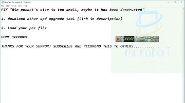 Fix SPD UPGRADE TOOL  "Bin packet