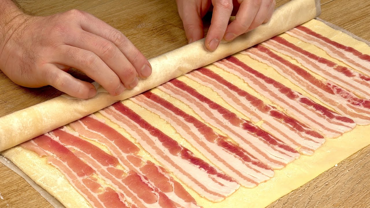 Sie haben Blätterteig und Bacon? Tolle Idee für einen Snack! Ich mache sie fast jeden Tag!