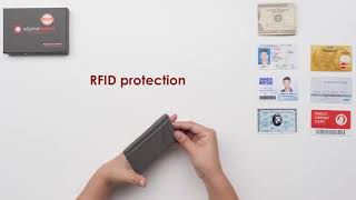 Alpine Swiss RFID Minimalist Oliver Front Pocket Wallet York Leather Collection Soft Nappa Gray screenshot 5