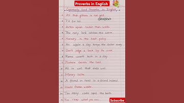 Proverbs in english l Proverbs l Common proverbs of English l English me muhavare