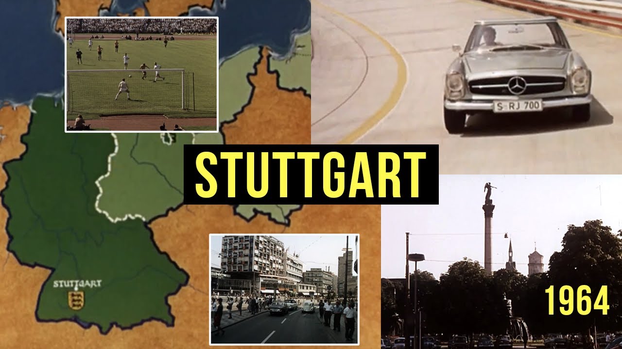 A town in Germany |🇩🇪 Life in Stuttgart in 1964 | NATO Documentary ...