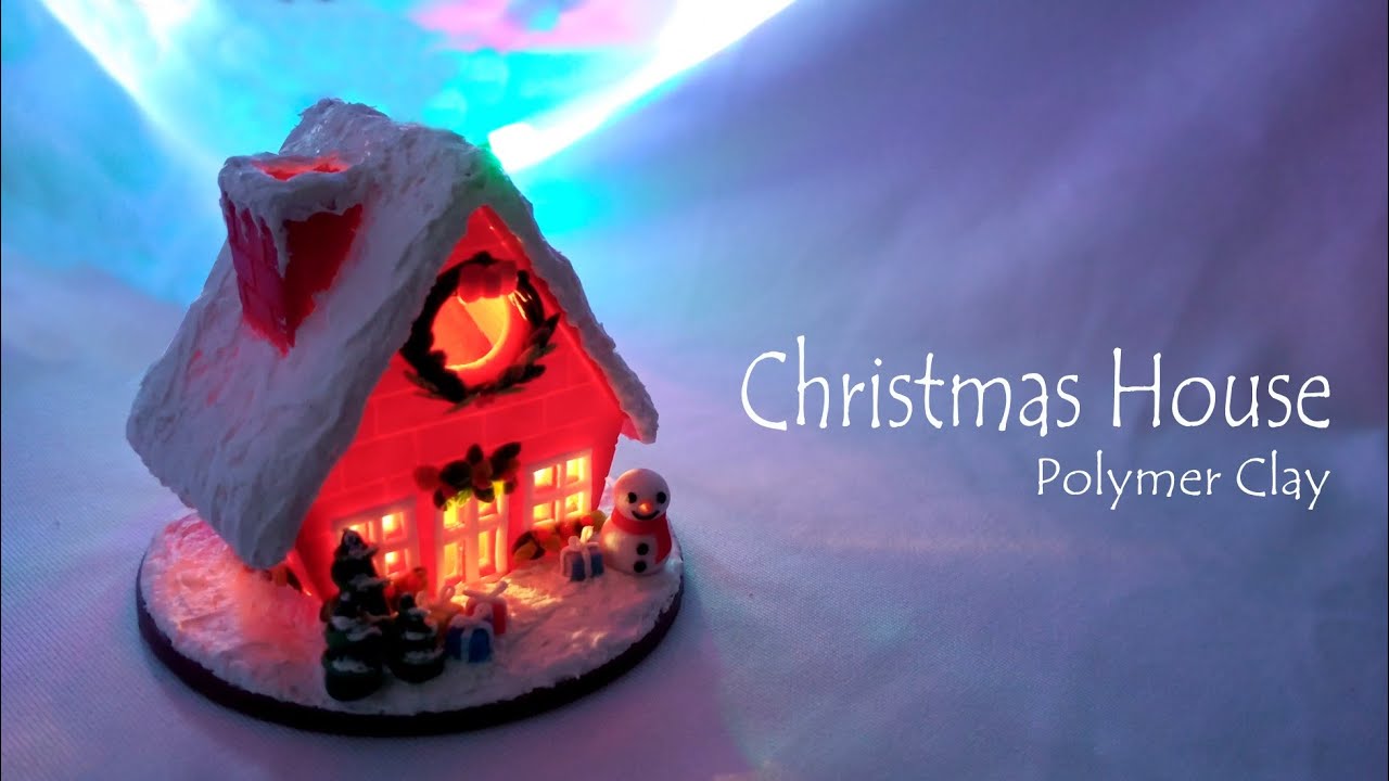 Miniature Christmas House | Miniatur Rumah Natal - Polymer Clay Tutorial