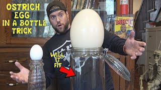 The Ostrich Egg In A Bottle Trick (how will it fit) | L.A. BEAST