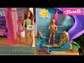 Barbie and Ken Sick Day in Barbie Dream House with Barbie Sister Chelsea Making Tea and Pool Fun