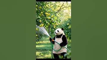 Gardener Panda Hard at Work 🌳🐼💧 Growing Fruity Dreams!