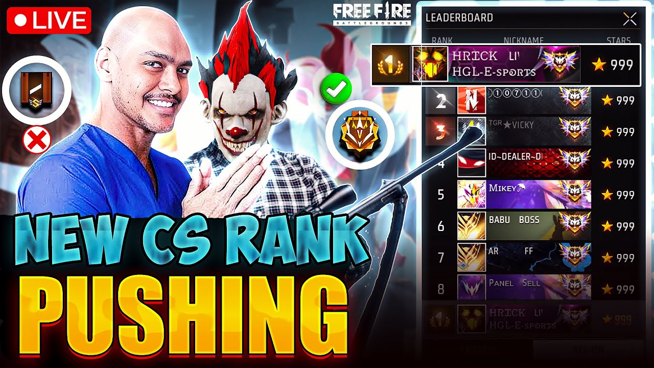 Free Fire Cs Rank Push Live 🎯Hrick Gamer Live 🥴 Cs Rank #freefire # ...