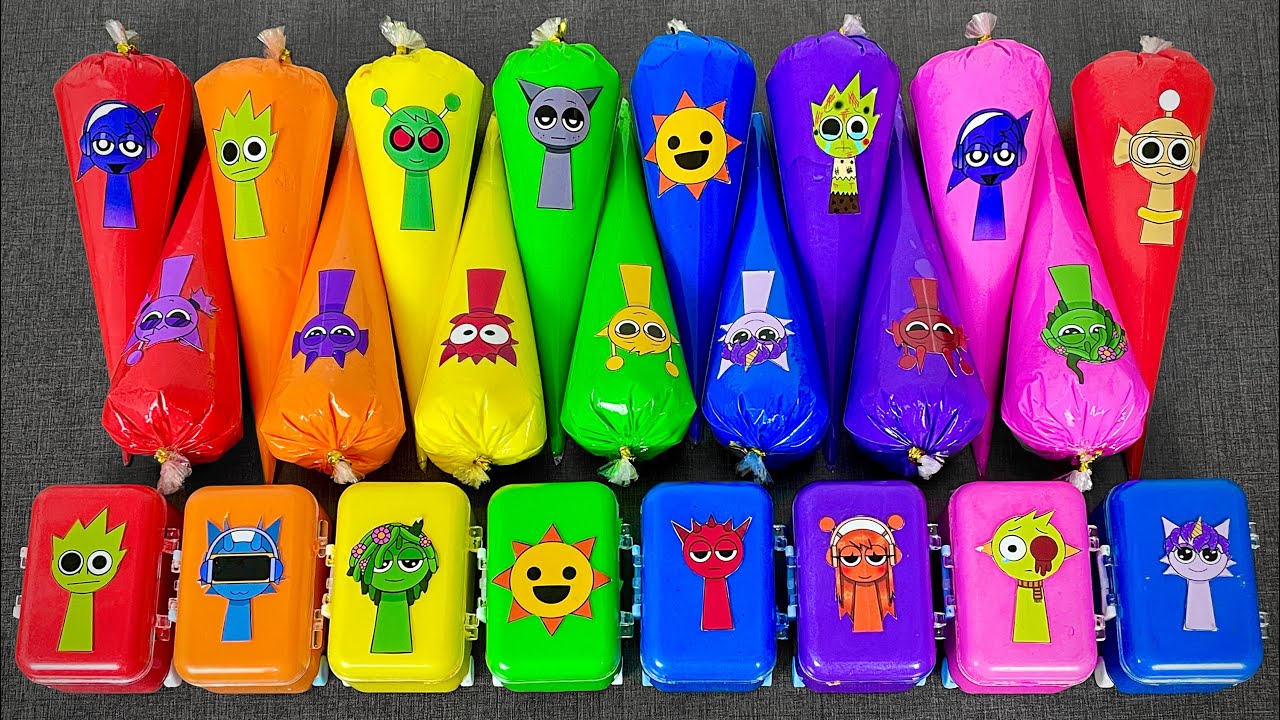 Incredibox Sprunki Slime Surprise 🎶 | ASMR Satisfying Clay Figures in Clear Slime Bag & Box