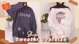 HAUL + Try On SWEATER OVERSIZE MURAH 