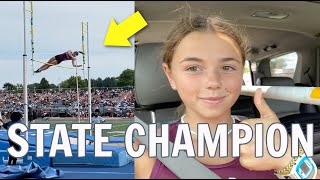 Katie WINS State Pole Vault CHAMPIONSHIP and Sets ANOTHER High School RECORD