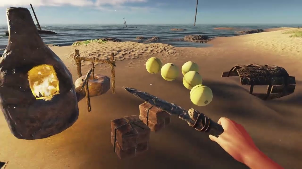 Stranded Deep, Very Important things : Get Clay, Brick Station, Speargun, Container Self, Fuel Still