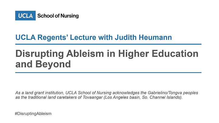 UCLA Regents' Lecture with Judith Heumann - Disrup...