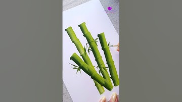 Effortless Bamboo Painting #art #paintingeasy #paintingtechniques #painting #wocol #flowerart