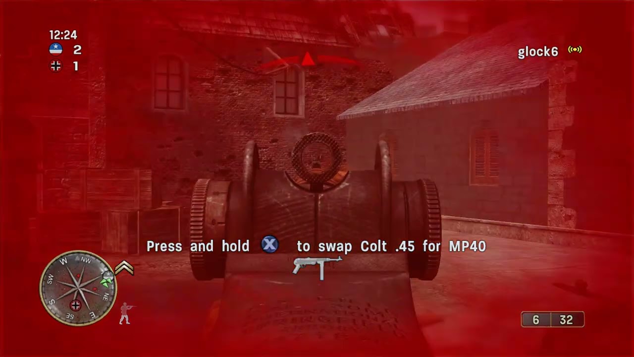 Геймплей многопользовательского режима Call of Duty 3 - CTF на карте Руан.