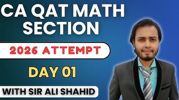 QAT ICAP | DAY 1 | QUALIFYING ASSESSMENT TEST | QAT  maths #icaplectures #ca #2026