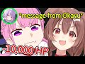 Korone accidentally plays the wrong message from okayu aqua suffers critical damage hololive