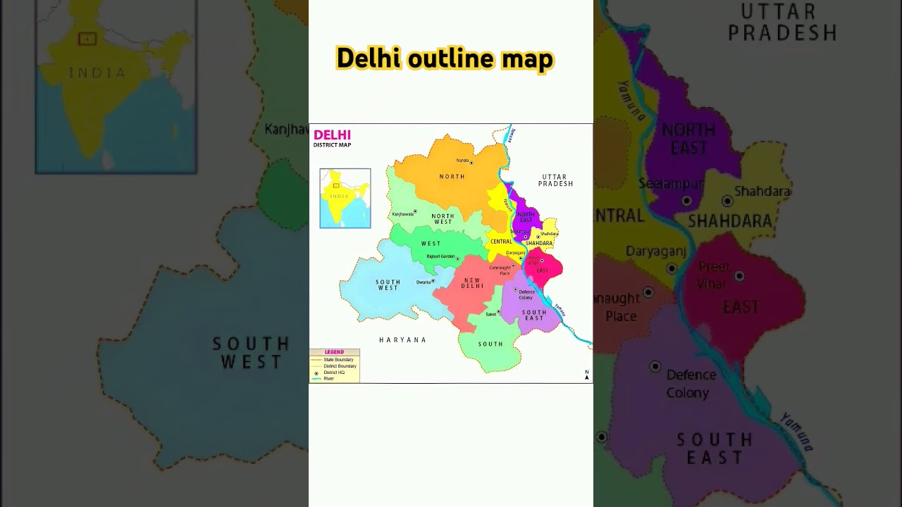 Delhi outline map | Delhi map | delhi ka naksha | 