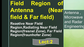 Antenna  Field  Zone .Near Field and  Far field. (Reflective and Radiating Region) Directivity