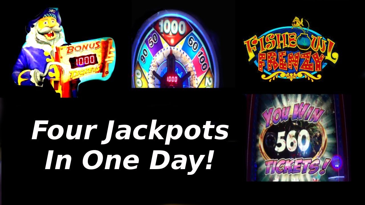 1000 TICKET JACKPOT on Treasure Quest! 4 Jackpots at Dave & Buster's