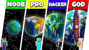 Minecraft Battle: NOOB vs PRO vs HACKER vs GOD: INSIDE EARTH HOUSE BASE BUILD CHALLENGE / Animation