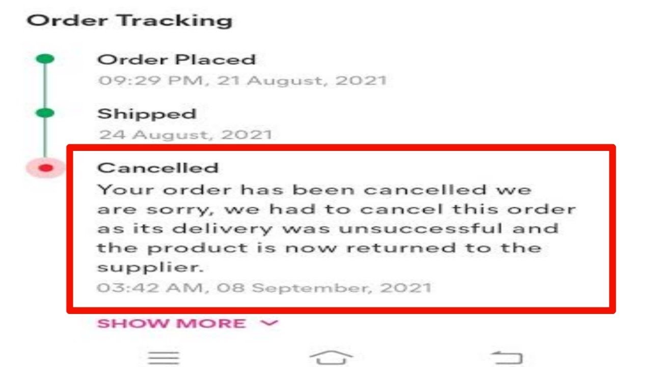 Meesho Fix The order has been cancelled as we can not provide cod ...