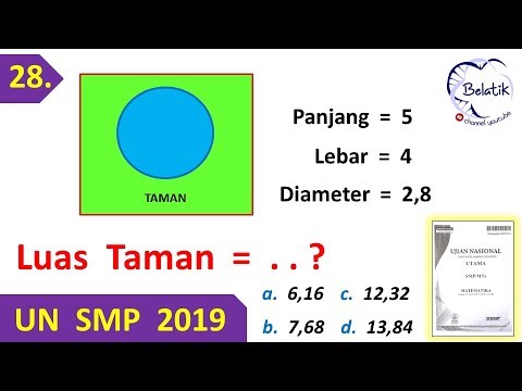 Un Matematika Smp 2019 No 28 Luas Taman Dalam Persegi Panjang