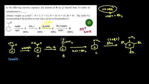 IIT ADVANCED 2018 SOLUTION - In the following reaction sequence, the amount of D (in g) formed from
