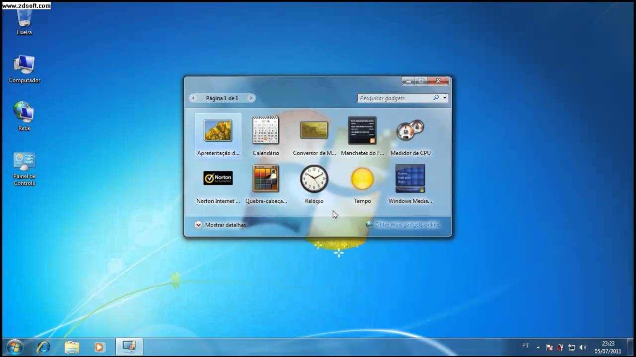 Como Colocar Gadgets Na Area De Trabalho Trabalhador Esforçado
