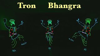 Tron LED Bhangra Dance First Time in the History of Dance | Skeleton Dance Crew