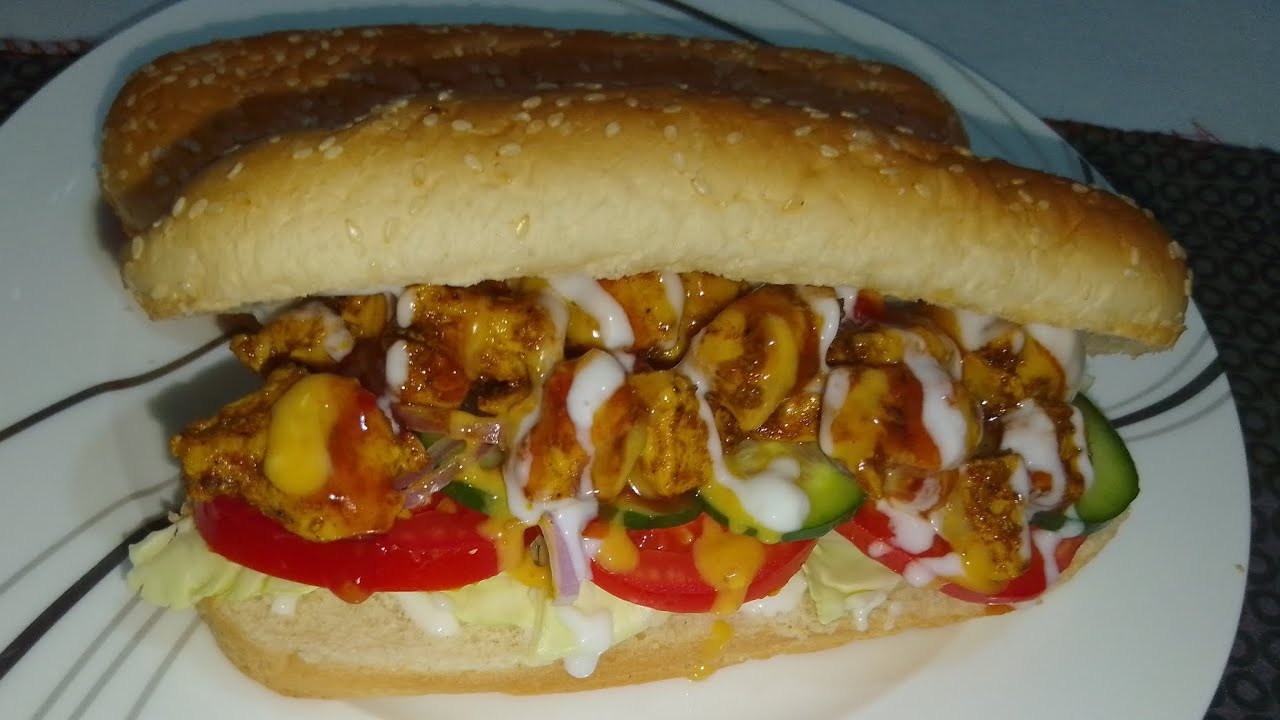 Umer Chicken Chicken Subway sandwich/Burger Recipe By Cooking with maria umer - YouTube