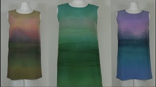 풍경화 블라우스 만들기. Blouse with landscape painting