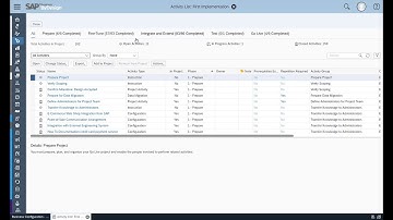 SAP Business ByDesign_Business Business Configuration - Activity List
