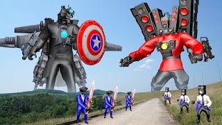 NEW UPGRADED TITAN SPEAKERMAN 3.0 VS UPGRADED TITAN CAMERAMAN CAPTAIN AMERICA - In real life