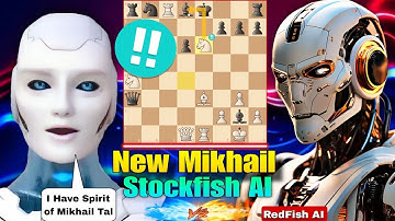 New Mikhail Stockfish AI DESTROYED RedFish Engine By Sacrificing His 3 Pieces in A Row | Chess Game