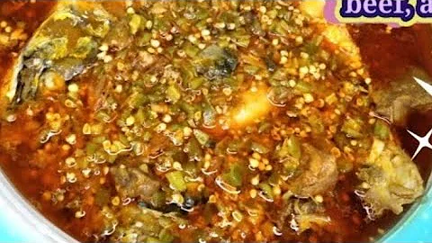How to cook okra soup with, chicken, beef, and fish. @HourofTruth
