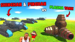 Upgrading NOOB Tank into UNDEFEATED Tank with SHINCHAN and CHOP  in Animal Revolt Battle | AMAAN-T