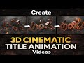 How To Create 3D Cinematic Title with Google AI / Title Animation / Viral Name art Editing Tutorial
